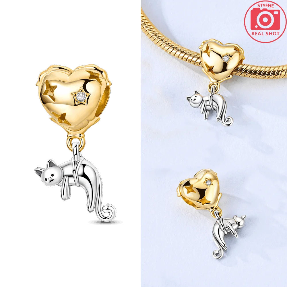 Original 925 Silber Gold Glühwürmchen Grün Leuchtender Anhänger Flugzeug Erde Rosa Parfüm Flasche Perlen Fit Armband Schmuck Diy Frauen