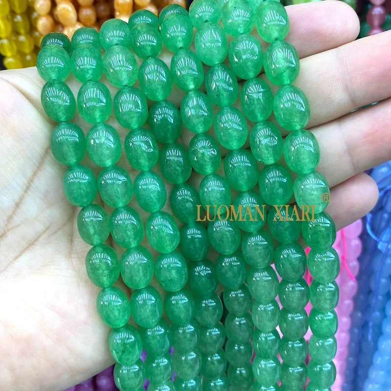 Natürliche Stein 8x12MM Unregelmäßige Raw Grün Taiwan Jade Jaspis Lose Spacer Perlen für Schmuck Machen Diy Armband zubehör 15''