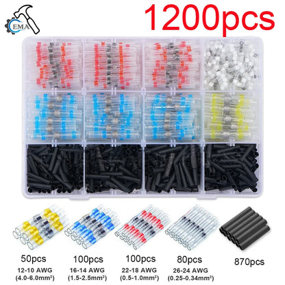 280/1200 stücke Solder Sealed Wire Connectors Schrumpf Solder Butt Connectors Solder Connector Kit Automotive Marine Isolierung