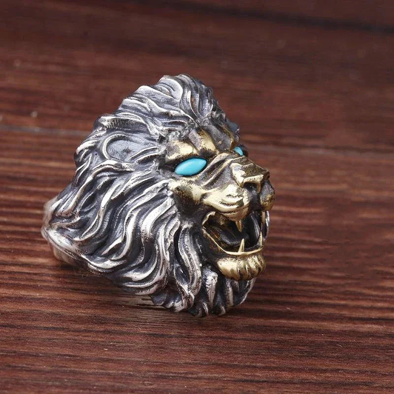 Retro Poseidon Kompass Ring versilbert Hexagramm Öffnung verstellbarer Ring Männer und Frauen Hip-Hop Trend Schmuck Geschenk