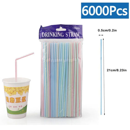 50-6000 Stücke Schwarz Trinkhalme Bunte Hochzeit Cola Milch Tee Cocktail Stroh für Bar Küche Getränke Hause Großhandel