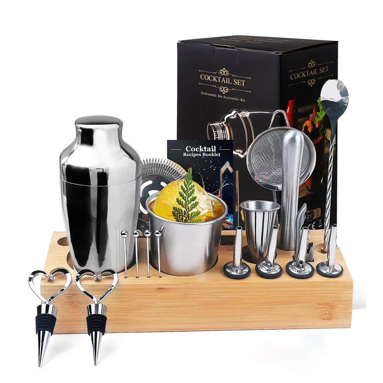 19 stücke Cocktail Boston Shaker Set Barkeeper Bar Kit Shaker Set für Getränke Barkeeper Zubehör voll profession elle Barmann Kit