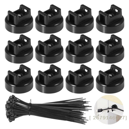 28 Stück selbstklebende Kabelbinderhalterungen, Mehrzweck-Kabelhalter, selbstklebende Kabelmanagement-Basen, Kabelclips, Nylon-Kabelbinder