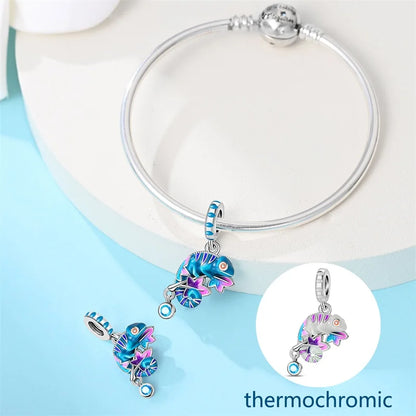 Blaue Serie 925er Sterling Jungfrau Maria Schleife Chamäleon Tanzschuhe Flugzeug Ticket Charm passend für DIY Armband Halskette süße Geschenke