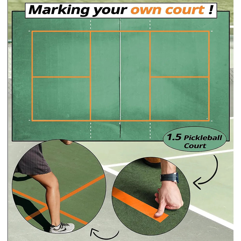 Positionierungs- und Warnbodenmarkierungsband – Mehrflächenkleber für Pickleball-Hoflinien, Outdoor-Sportplatzmarkierung