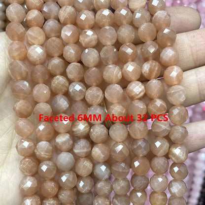 Natürliche Sonnenstein Edelsteine Unregelmäßige Facettierte Rondelle Runde Lose Spacer Perlen Für Schmuck Machen DIY Armband Halskette Zubehör