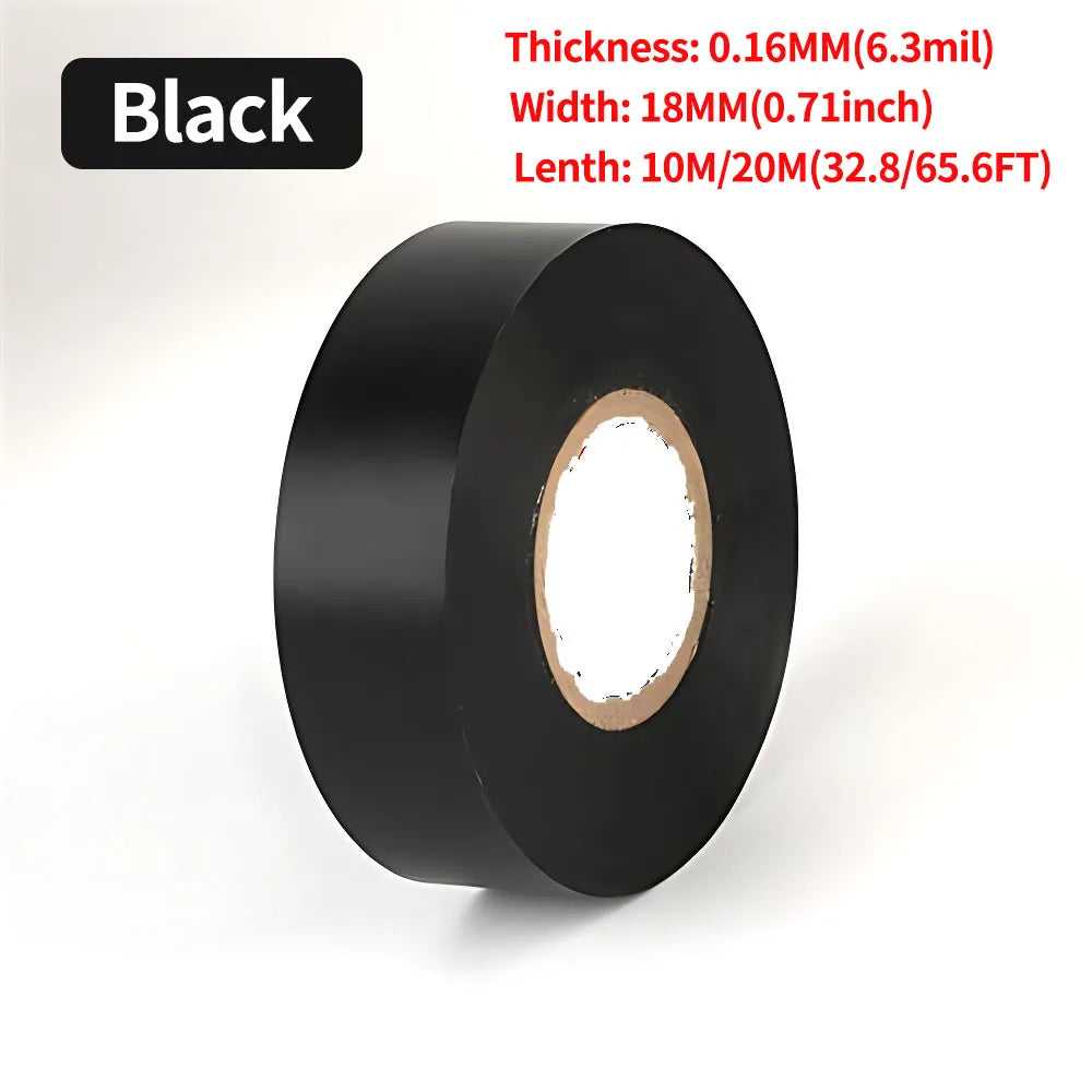 10/50/100 Rollen 10 m/20 m farbiges elektrisches Isolierband, elektrische Verkabelung sicher mit PVC-Vinyl für den Innen- und Außenbereich, zum Binden