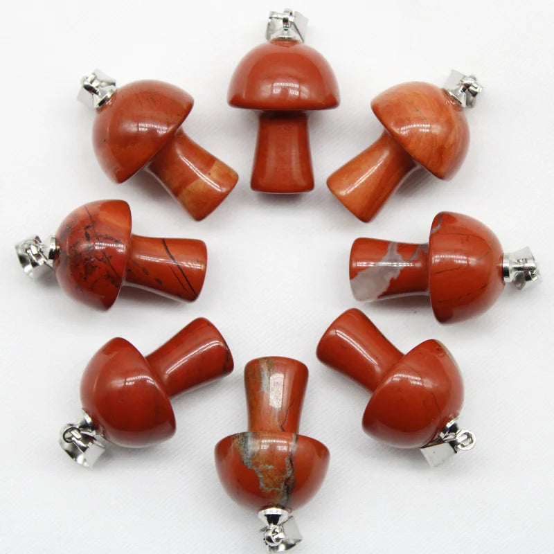 15 stücke Natürliche Stein Anhänger Quarz Kristall Amethyst Achate Aventurin Pilz Stein Anhänger für DIY Machen Zubehör