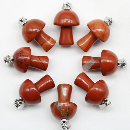 15 stücke Natürliche Stein Anhänger Quarz Kristall Amethyst Achate Aventurin Pilz Stein Anhänger für DIY Machen Zubehör