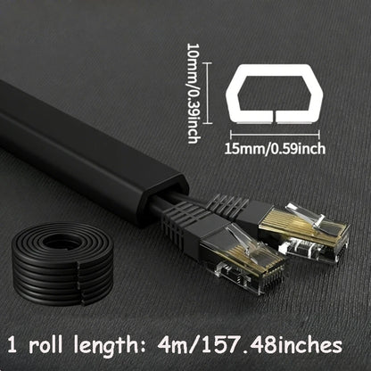 1 Rolle langer, selbstklebender Kabelschutz, Kabelabdeckung für Kabel an Wänden, Böden, aus PVC-Material, einfache Installation
