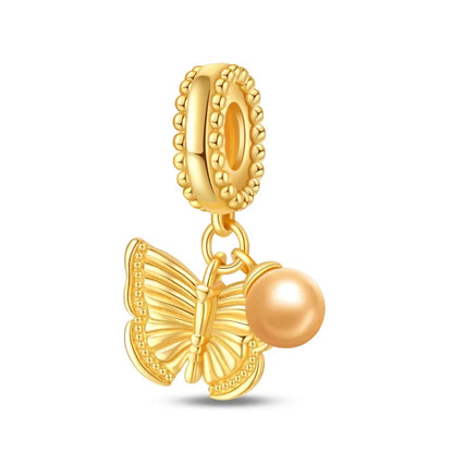 Original-Charm-Perlen aus 925er-Sterlingsilber, goldener Leopard, Glühwürmchen, Schmetterling, Heißluftballon-Perlen, passend für DIY-Armbänder, edler Schmuck