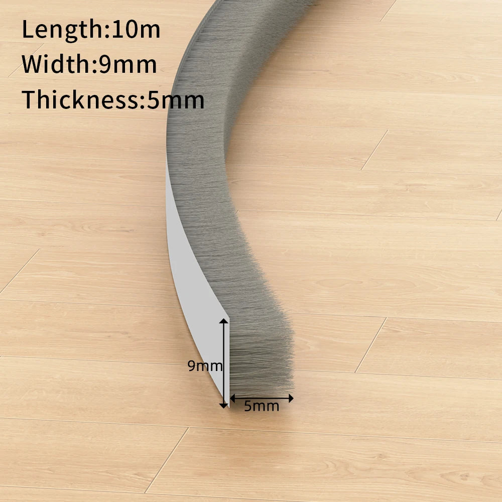 Selbstklebender Dichtungsstreifen für Tür- und Fensterbürsten, winddicht, staubdicht, schalldichtes Isolierband, schneidbar, 5–23 mm