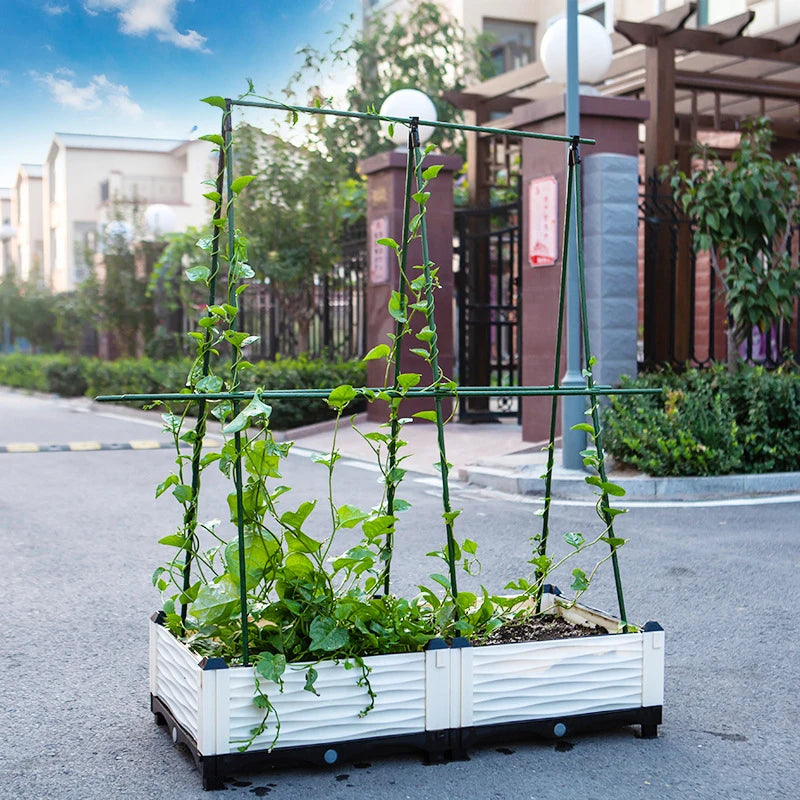 Gurkenspalier-Set, A-Rahmen für Garten-Gemüsepflanzen, wachsen, unterstützt passend für Kletterpflanzen, abnehmbar mit Netz und Clips