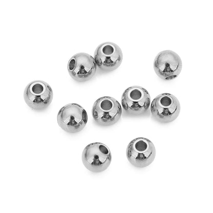 Edelstahl 3mm 4mm 5mm 6mm 8mm Roségold Farbe Schwarz Spacer Perlen Charm Lose Perlen DIY Armbänder Perlen für Schmuckherstellung