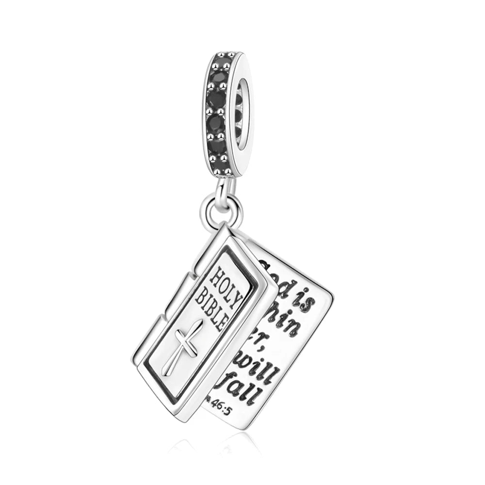 Funkelnde Edelsteinperlen aus 925er-Sterlingsilber mit eingelegten Edelsteinen und baumelnder Charm mit unendlichem Knoten, passend für Schlangenarmband, Boutique-Halskette, schönes Geschenk