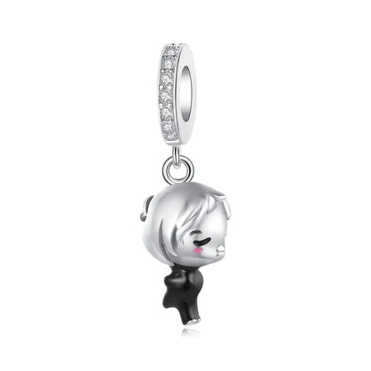Romantischer 925 Sterling Silber Liebesschlüssel Herz-zu-Herz Charm für DIY Armband Halskette Verlobung Party Geschenke