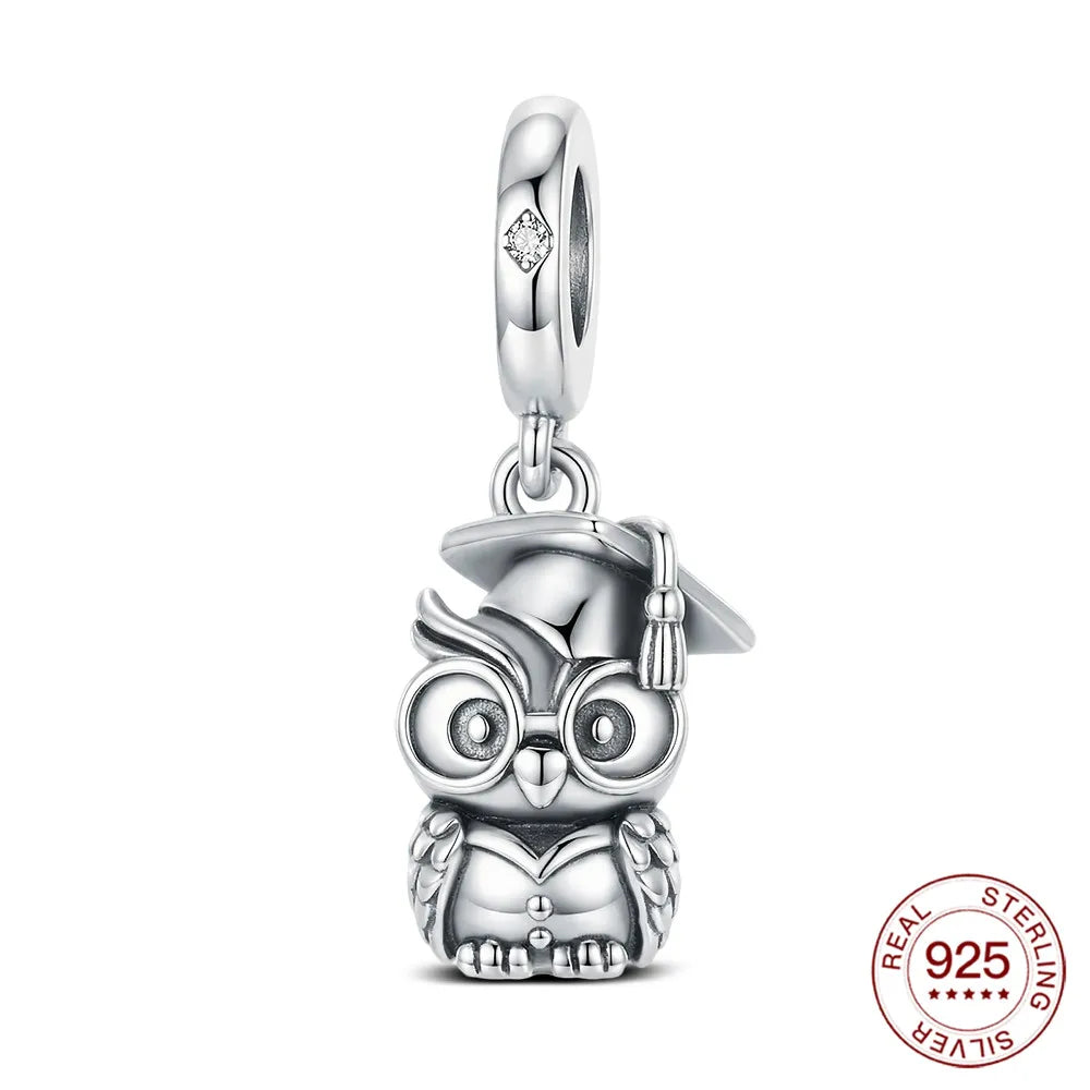 2026 925 Sterling Silber Abschluss-Anhänger Doktorhut-Charms Schmuckherstellung für Klassische Armbänder Damenschmuck DIY Geschenke
