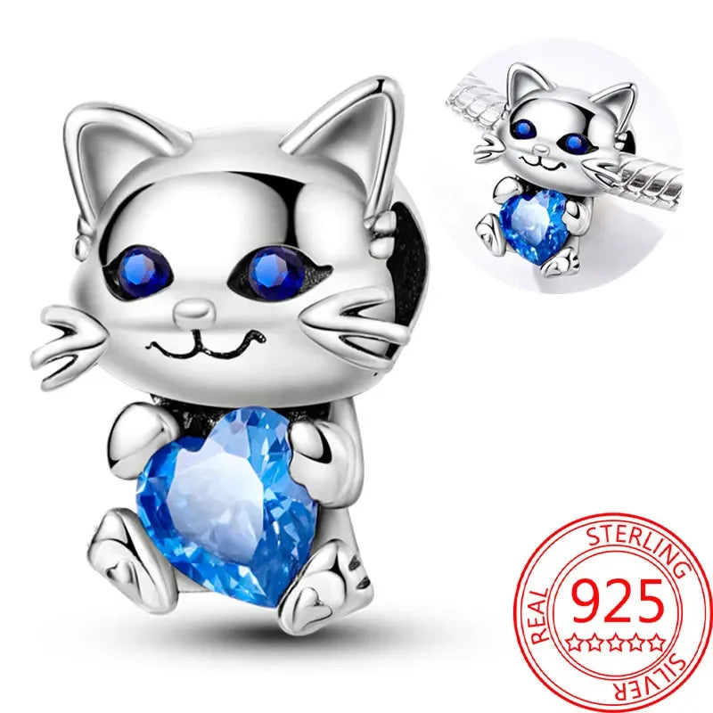 Exquisiter kleiner Affe aus 925er-Sterlingsilber, umarmender roter Herz-Anhänger, passend für Armbänder, Halsketten, Party-Paarung mit handgefertigten Geschenken