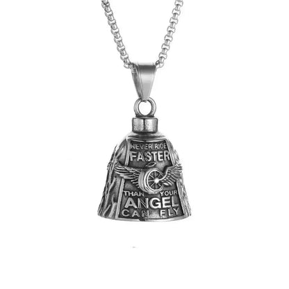 Vintage Christian Jesus Kreuz Glocke Anhänger Motorrad Glocke Halskette Punk Biker Religiöser Exorzist Glücksschmuck für Herren