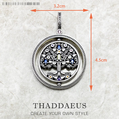 Amulett Magische Glück Symbol Baum Blume Karma Whell Sonne Vogel Schmetterling Anhänger Schmuck 925 Sterling Silber Geschenk Für Frauen Männer