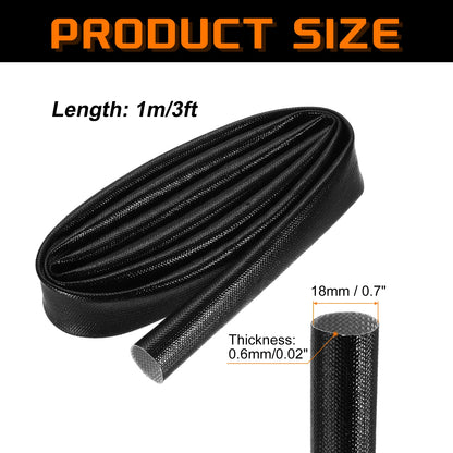 1/3 Meter geflochtene Kabelhülse, 12–25 mm ID, 200 °C, hitzebeständig, 1500 V, Glasfaser-Drahtisolierung, Kabelschutz, Organizer-Management