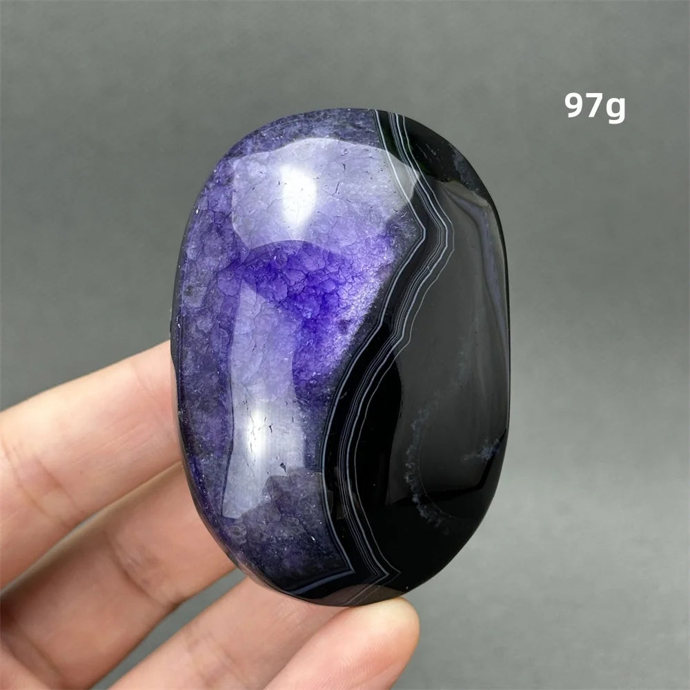 Natürlicher Edelstein Achat Kristall Palm Spielen Mineral Quarz Reiki Heilung Energie Spirituelle Meditation Home Decor Geschenk