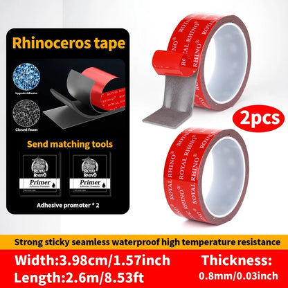 2 Rollen starkes doppelseitiges Klebeband, Acrylschaum-Klebeband, hochviskoses Klebeband, keine Spuren, Wandfixierungsaufkleber für die Auto-, Heim- und Industriebranche