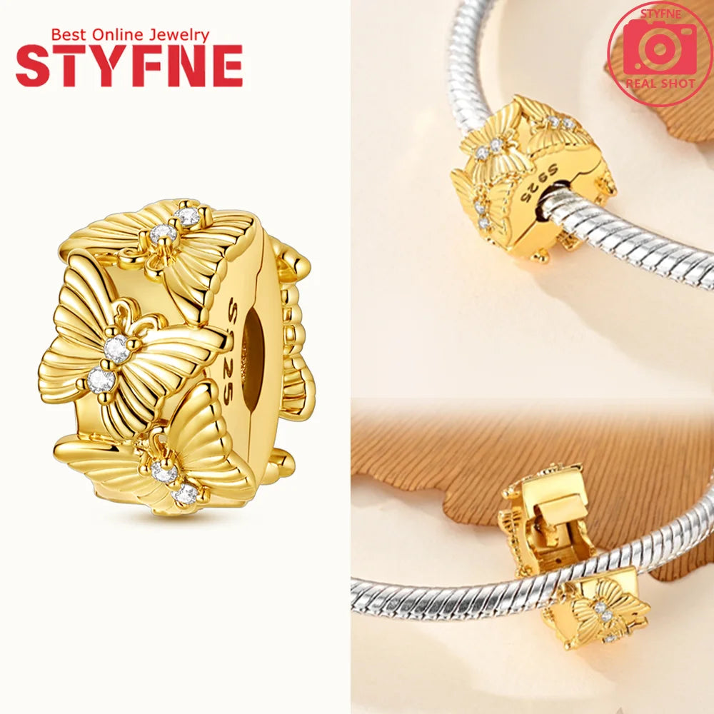 Neues 925er Silber, teilbarer Sonnen- und Mond-Charm, Satr-Herz-Perle, passend für Original-Armbänder für Frauen, edle Schmuckherstellung, Geschenk