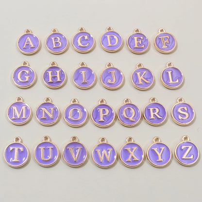26 Stück 12x14mm A-Z Buchstaben Charms Emaille Alphabet Initial Letter Charms Anhänger Handgemachtes DIY Armband Schmuck Herstellung Zubehör