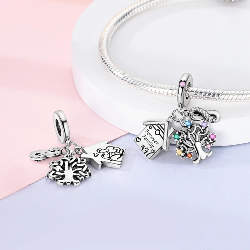 Charms aus 925er Silber, Baum des Lebens, passend für Original-Armbänder, Halsketten, Anhänger, Schmuck, Damen-Geschenk