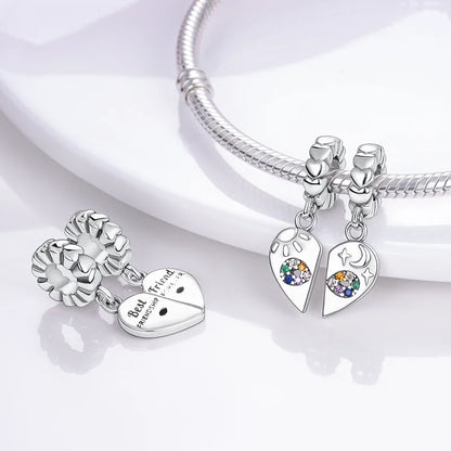 Charms aus 925er-Sterlingsilber, romantische Herz-Serie, Perlen, passend für Qikaola 925 Original-Armbänder, DIY-Schmuck zum Muttertag, Geschenke