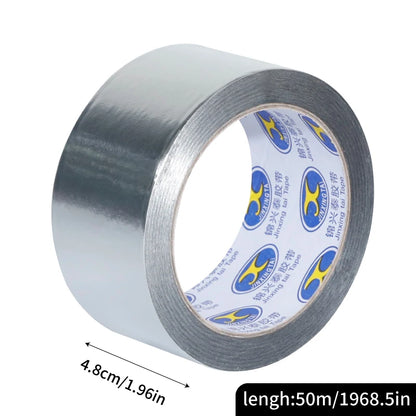 Aluminiumfolienband 50m, 50µ/0,05mm, Stark Klebend für Abdichtung, Isolierung, Hitzebeständigkeit, Verschiedene Breiten (2-20cm) für HVAC
