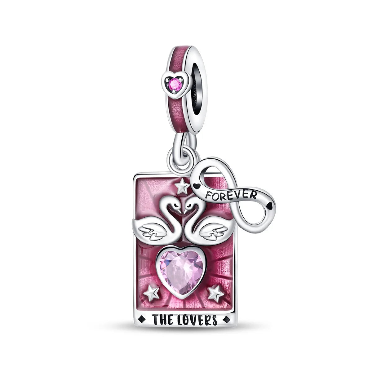 Geheimnisvoller Charm-Anhänger aus 925er-Sterlingsilber mit Hexen- und Tarotkarten-Spielkarten, passend für DIY-Armbänder, Halsketten, die als Glücksgeschenk wünscht