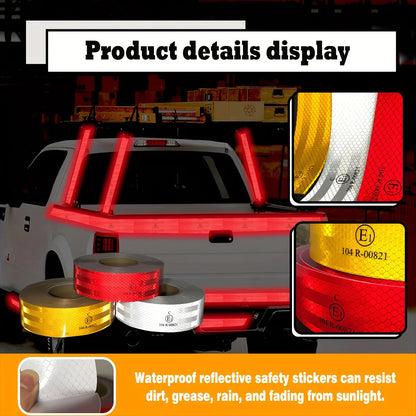 Auto Reflektierende Bänder 104R Wasserdichte Retro Reflektierende Auffälligkeit Selbstklebende Verkehrssicherheit Warnung Aufkleber Reflektoren Für Lkw