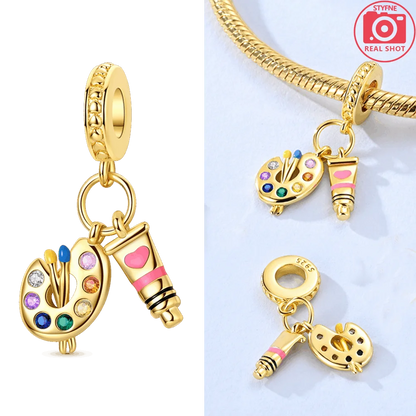 Original 925 Silber Gold Glühwürmchen Grün Leuchtender Anhänger Flugzeug Erde Rosa Parfüm Flasche Perlen Fit Armband Schmuck Diy Frauen
