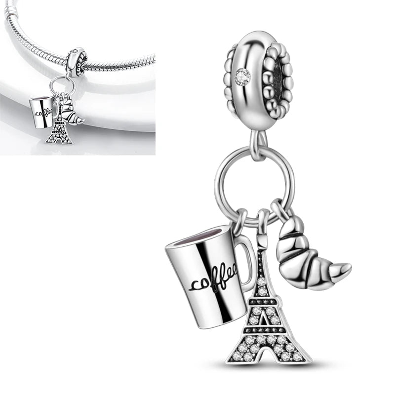 Charms aus 925er-Sterlingsilber, bunt, Sonnenblume, Hund, Jungen, Geschenkartikel, Schmetterling, Flugzeug, Erde, passend für Original-Anhänger, Schmuck, Make-up