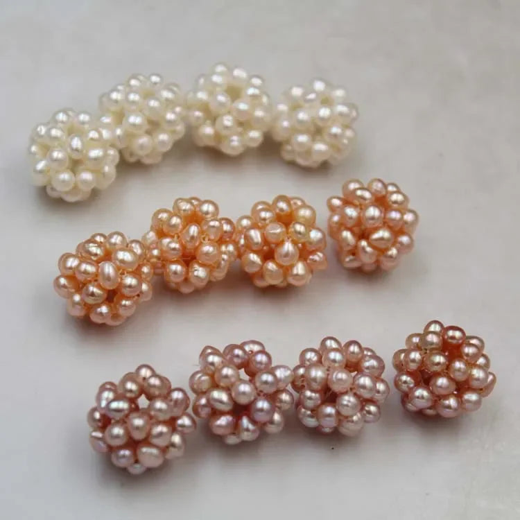 12mm 16mm Blumenkugel Perlen Handgeflochtener Schmuck DIY für Halskette Ohrringe Barock Elegante natürliche Süßwasserperlen