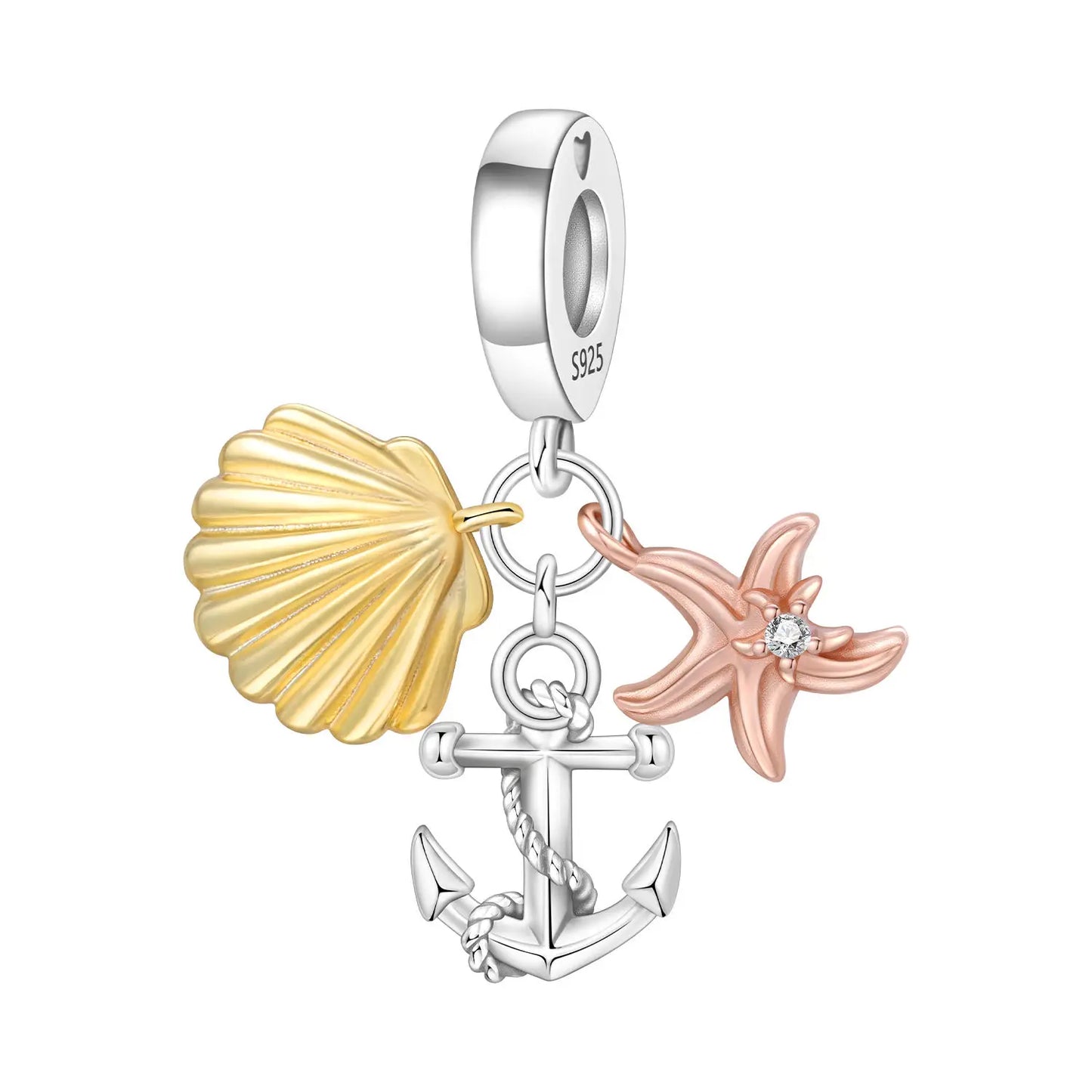 Ocean Series 925er Sterlingsilber, Wal, Schildkröte, kleiner Fisch, Qualle, Delfin, blauer Charm, passend für DIY-Armband, Halskette, Party-Schmuck