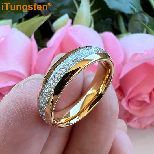 iTungsten 6/8mm Männer Frauen Helle Verlobung Hochzeit Band Wolfram Meteorit Ring Modeschmuck I Love You Graviert