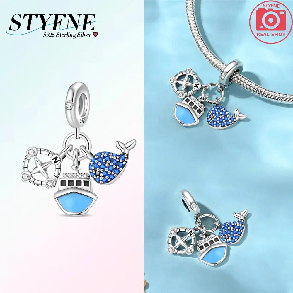 Heißer Verkauf 925 Sterling Silber Ozean Welt Serie Meeresschildkröte Seestern Kleine Krabbe Krake Charms Bead Fit 925 Armband DIY Schmuck