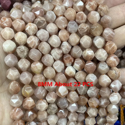 Natürliche Sonnenstein Edelsteine Unregelmäßige Facettierte Rondelle Runde Lose Spacer Perlen Für Schmuck Machen DIY Armband Halskette Zubehör