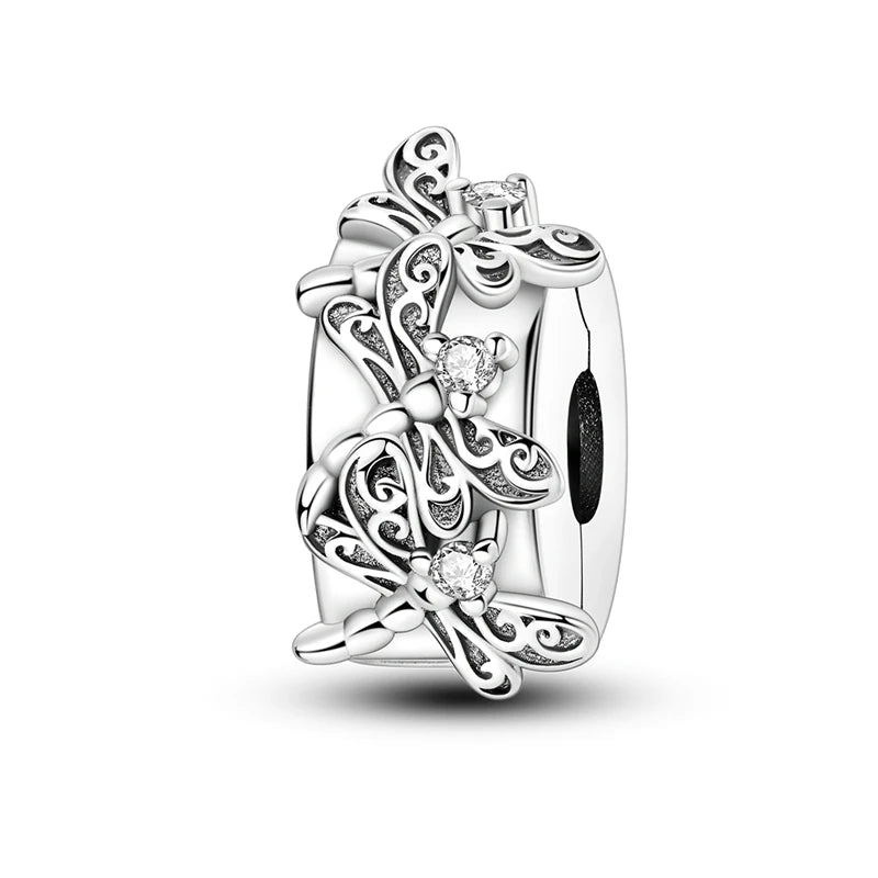 Charms aus 925er Silber, Schmetterling, Libelle, Blumen, Sterne, Mond, Teufelsauge, Abstandsperlen, passend für Qikaola 925 Original-Armbänder, DIY-Schmuck