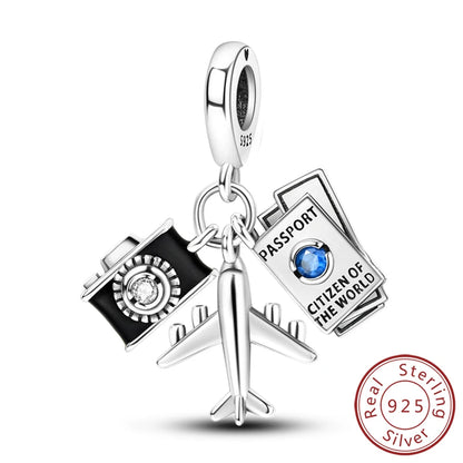 Original-Charms für den Abschluss, Perlen-Anhänger, 925er-Sterlingsilber, Bachelor-Hut, Kappen-Charms, passend für Armbänder, DIY-Zeremonie, Schmuck, Geschenk