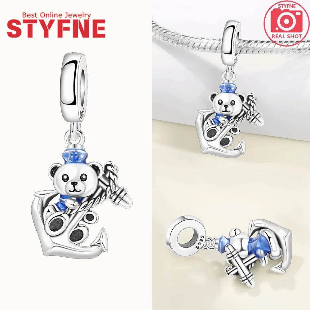 Tier-Serie-Charms, 925er Silber, Esel, Koala, Elefant, niedliche kleine Maus, Perlen-Anhänger, passend für DIY-Original-Armband, Modeschmuck