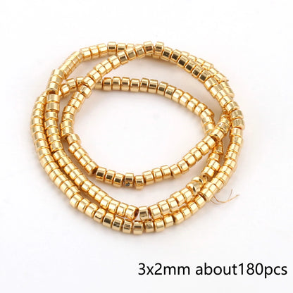 Natürliche 14k vergoldete Hämatitperlen unregelmäßige runde Herzwürfel Rondelle Spacer Perlen für Schmuckherstellung Diy Armband Halskette
