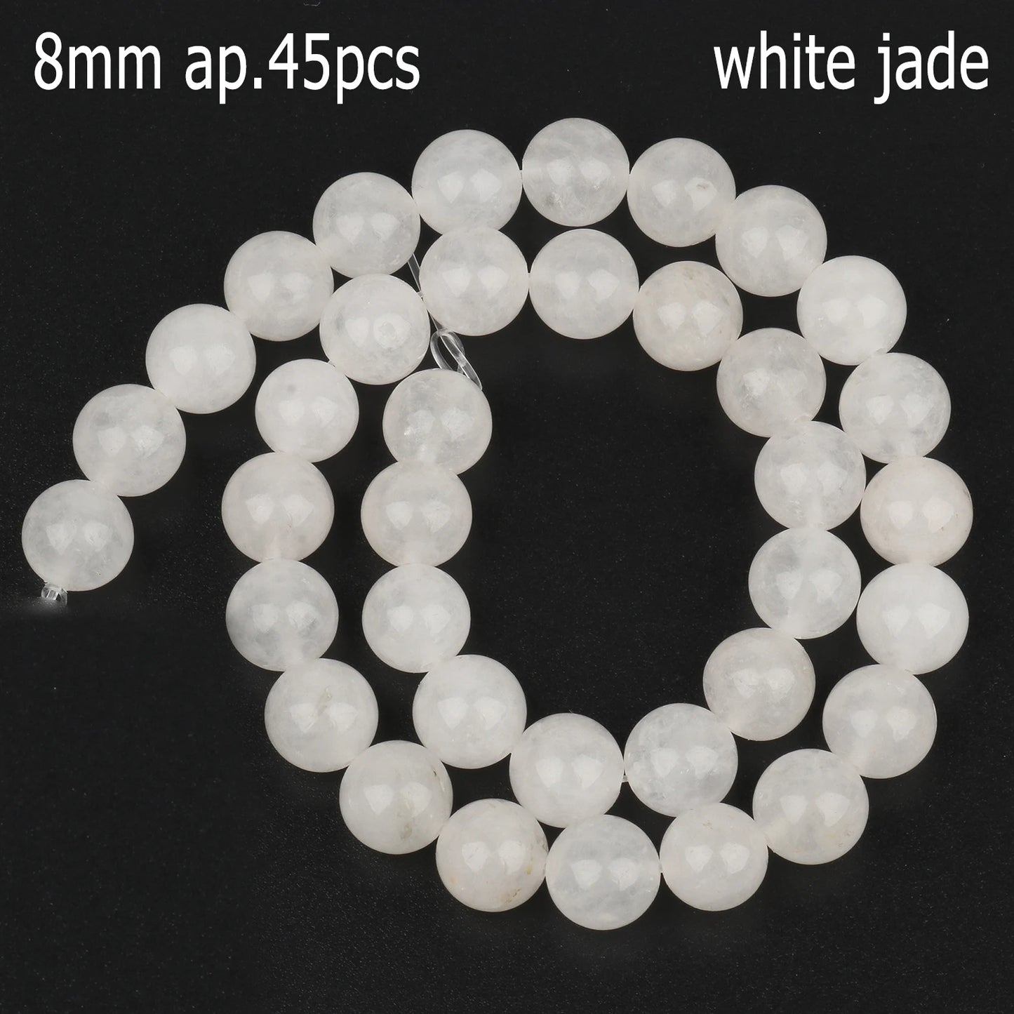 44 Arten weiße Chalcedon-Jade-Achat-Perle, Naturstein, Rondelle-Würfel, facettierte lose Perlen für Schmuckherstellung, Armbänder, Zubehör