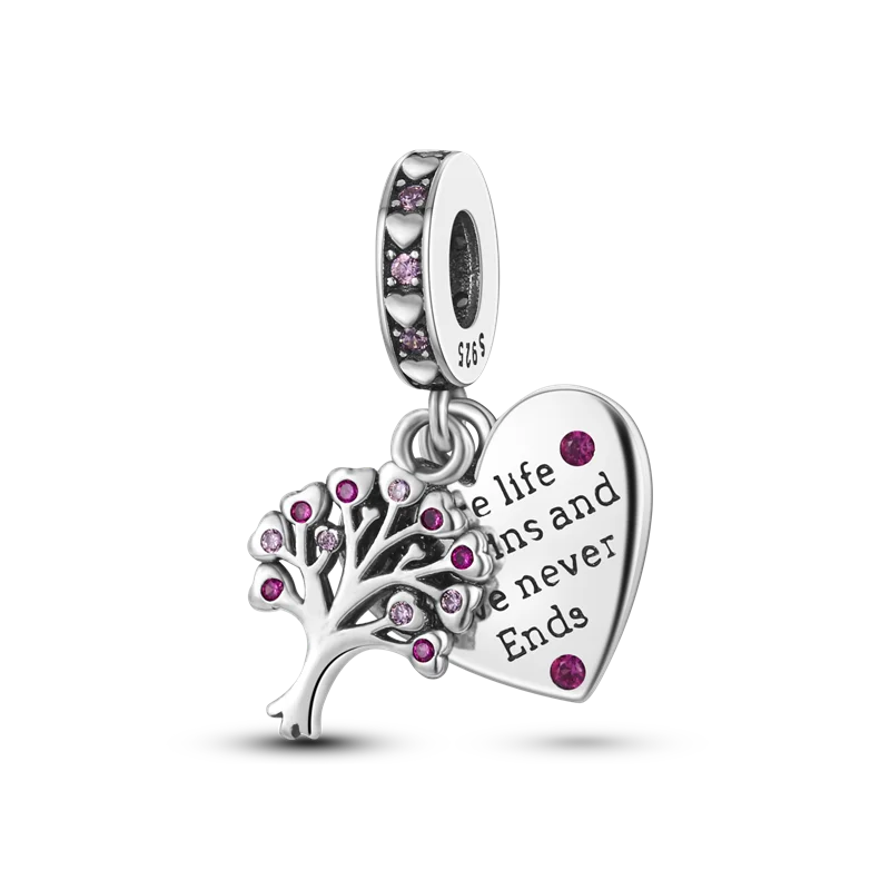 Charm-Perle aus 925er-Sterlingsilber, Mutter-Geschenk, Mutter, Liebe, glückliche Familie, baumelnd, passend für Original-Armreif, Halskette, DIY-Schmuck