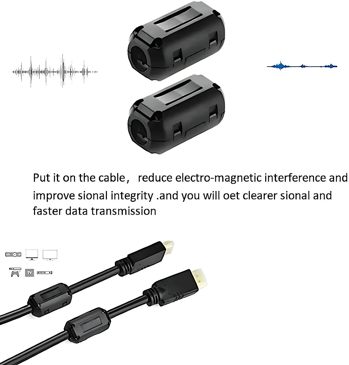 10 Stück Schnapp magnet ring ferrit filter für Kabel abschirmung abnehmbarer EMK-Innen durchmesser 3,5mm 5/7/9/11/13/15mm Ent magneti sierungs filter
