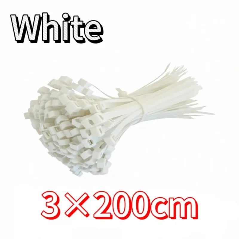 100–2000 Stück Kunststoff-Nylon-Kabelbinder, selbstsichernde Kabelbinder, Riemen, verstellbare Kabel, Befestigungsschlaufe, Heimbüro, Kabelbinder