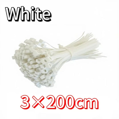 100–2000 Stück Kunststoff-Nylon-Kabelbinder, selbstsichernde Kabelbinder, Riemen, verstellbare Kabel, Befestigungsschlaufe, Heimbüro, Kabelbinder